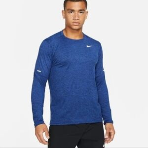 Nike Dri-FIT Element Long Sleeve Crew Shirt - Obsidian/Game Royal/Reflect Silver